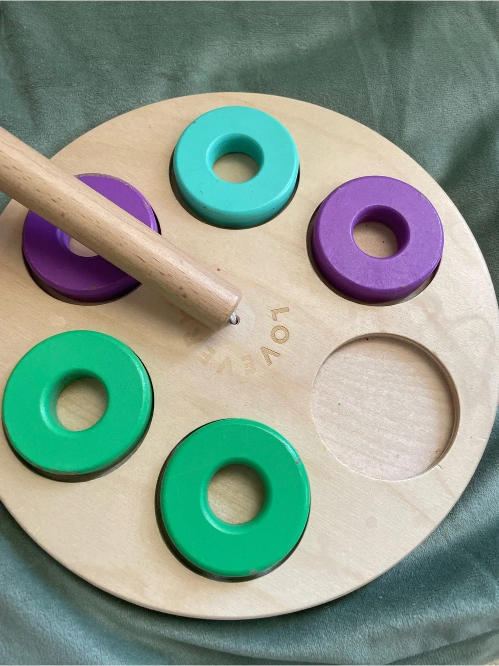 Wooden Ring wobbler Stacker Toy for baby toddler LOVEVERY